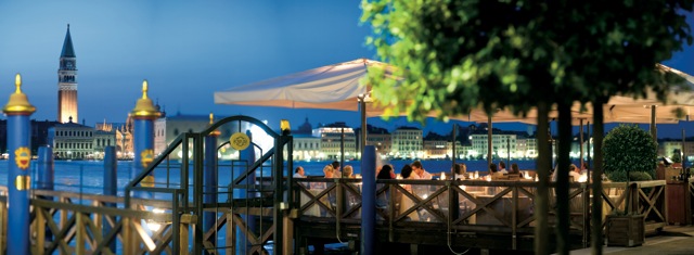 The romantic wooden terrace of Cip's Club overlook...